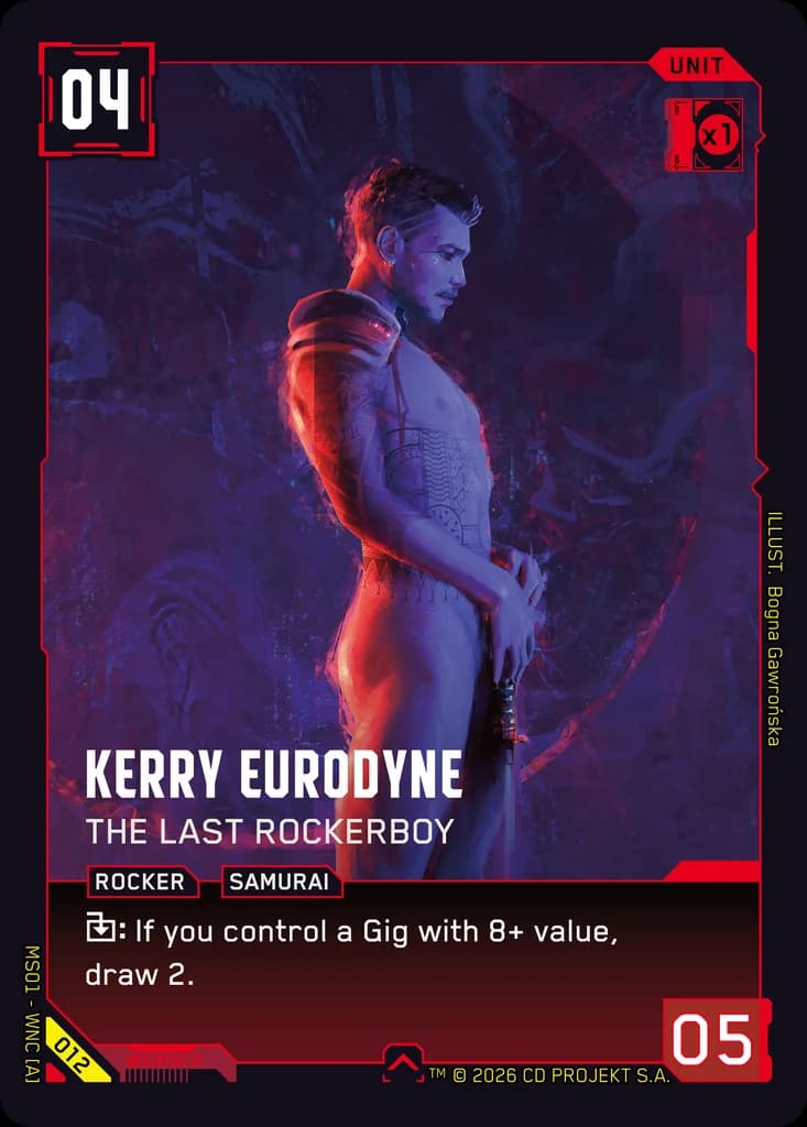Kerry Eurodyne — The Last Rockerboy - Red Unit, cost 4